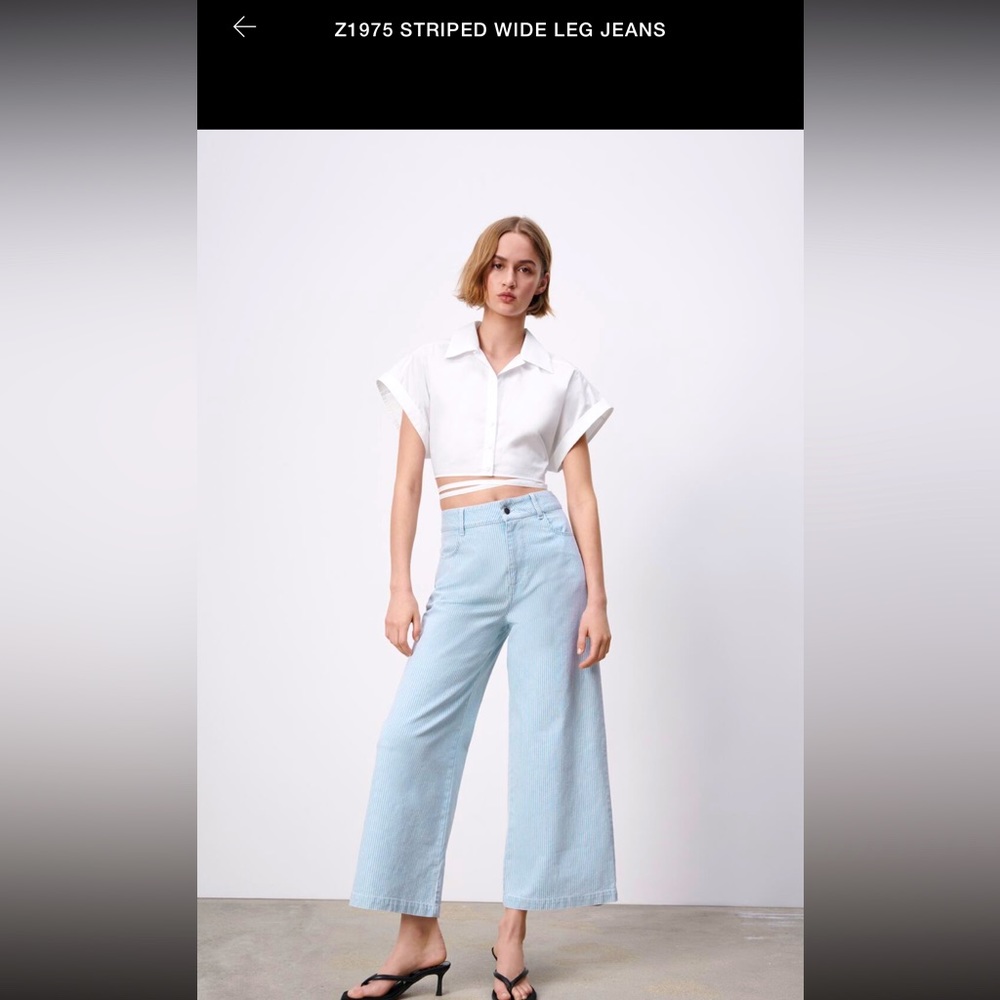 ZARA Wide Leg Jeans, 100% New, size US 02